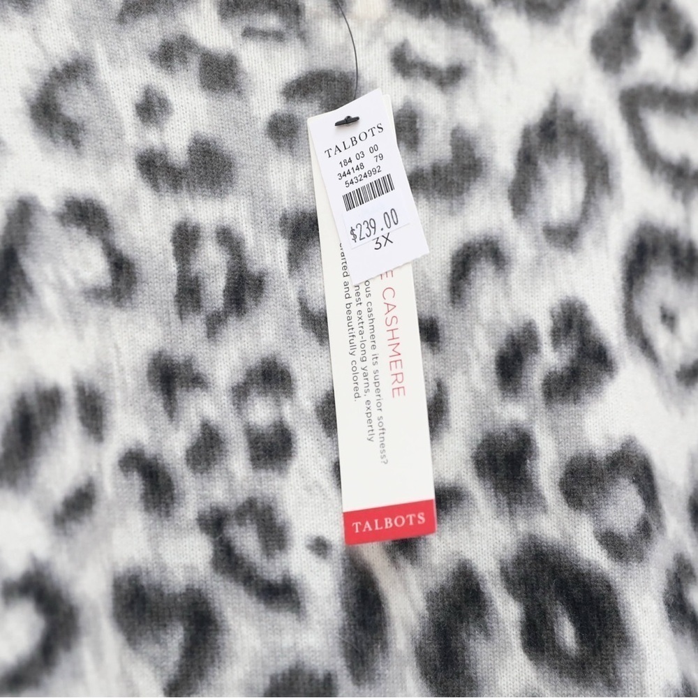 NWT Talbots Cashmere Audrey Sweater Elegant Leopard Animal print 3X plus size - Picture 3 of 10